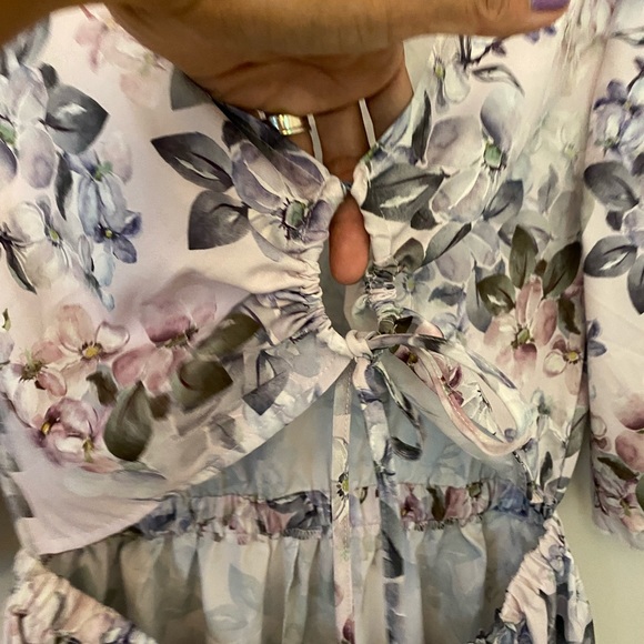 Stanib purple floral print silky feel romper XL - Picture 3 of 11